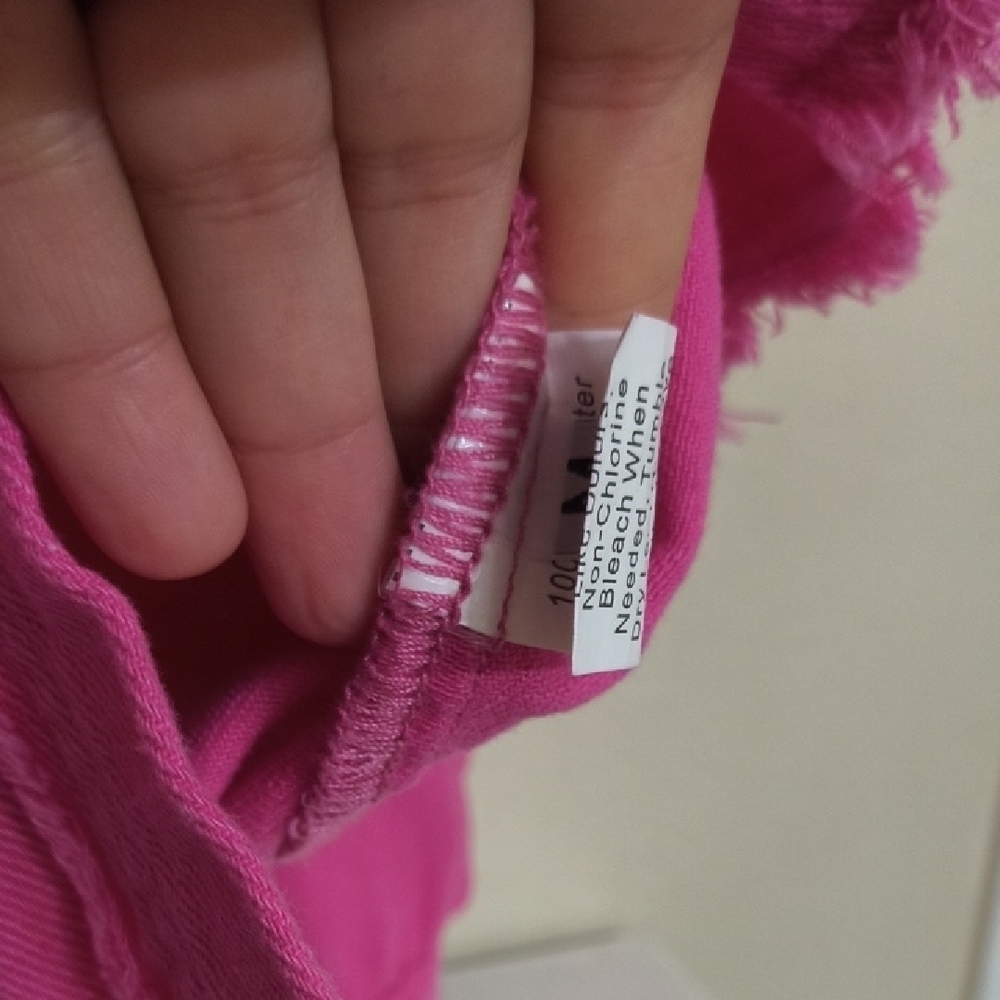 Pink Distressed Button-Up Shirt jacket Shacket Distressed Glam Pretty Y2k - Picture 7 of 10